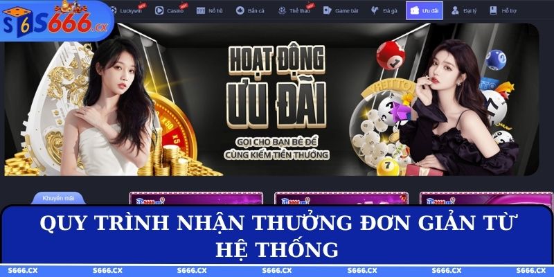 Quy trình nhận thưởng đơn giản từ hệ thống